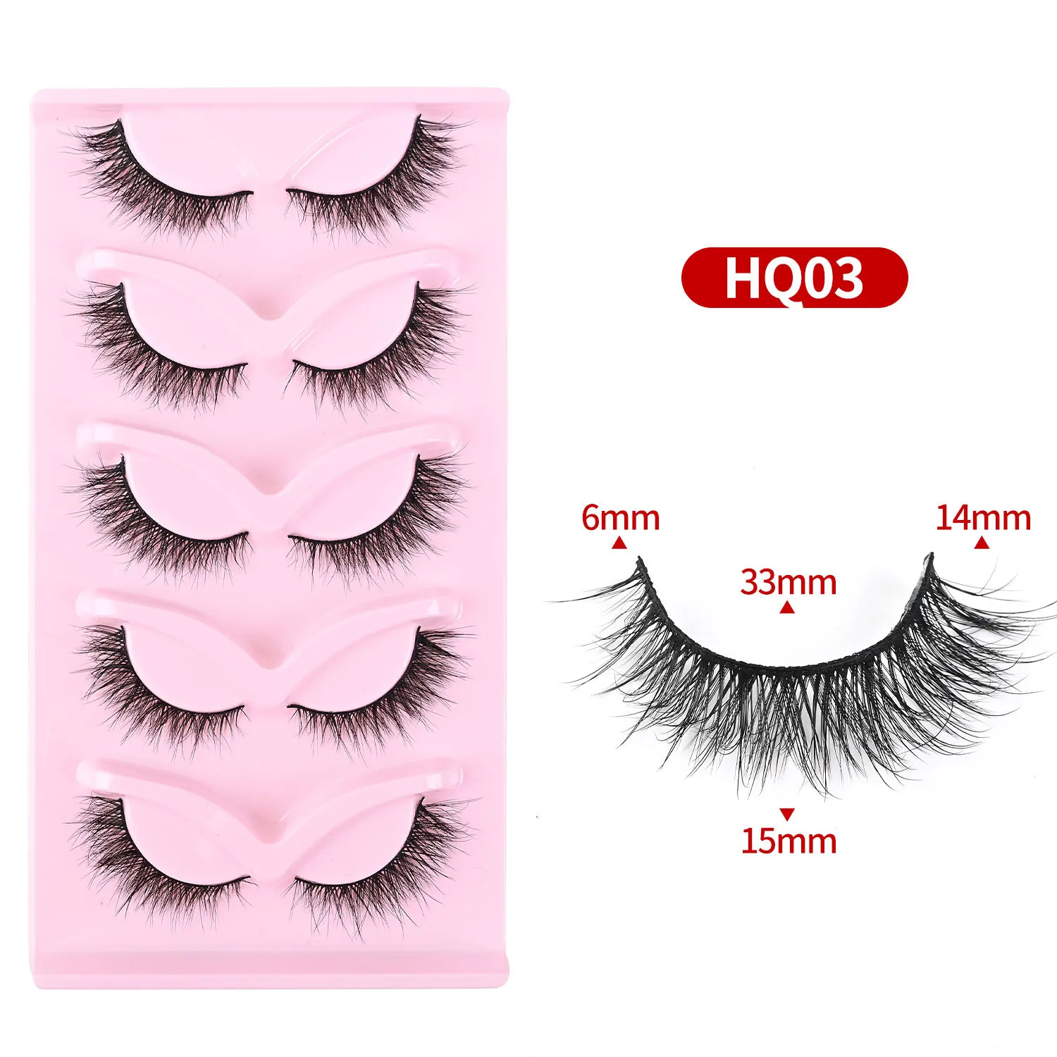 Custom Natural Full Strip Lashes 5D Faux Mink Eyelashes Fluffy False Cotton Band Soft Eyelashes