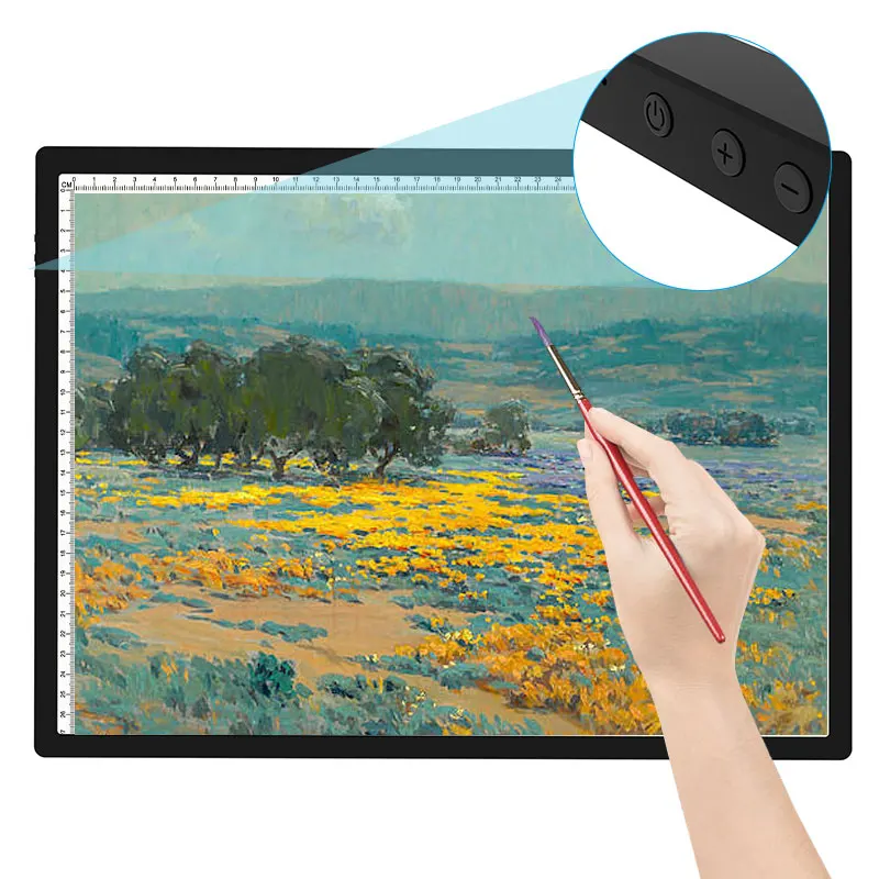 Learning Letter Architectural Kids Children Cartoon 6 Level Dimmabl Light Up Drawing Box Copying Led Tracing Board