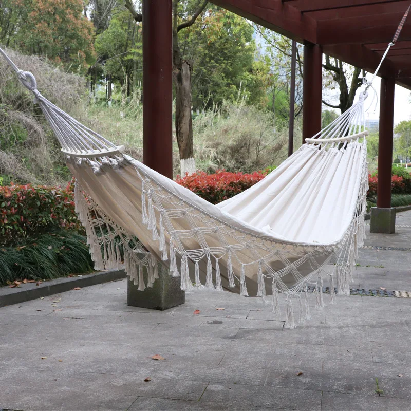 Canvas Hammock Bed Folding Double Hanging Nylon Wholesale Swing Portable Outdoor Camping Hammock