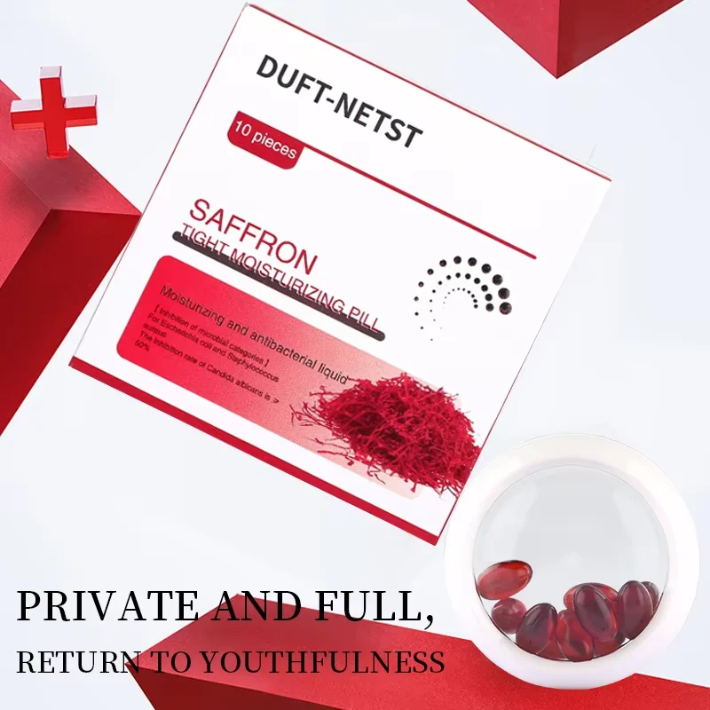 NETST OEM Feminine Vaginal Tightening Capsule Saffron Antibacterial Pill Cleaning Collagen Essence Liquid Private Parts Firming