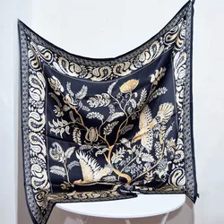 China Golden Signboard Wholesale Silk Scarf for Hair Scarves Ladies Silk