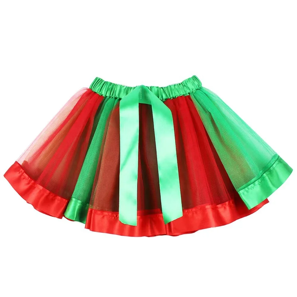 Christmas Tutu for Baby Girl Elf Costume Red Green Tutu Skirts Xmas Decorations Gifts