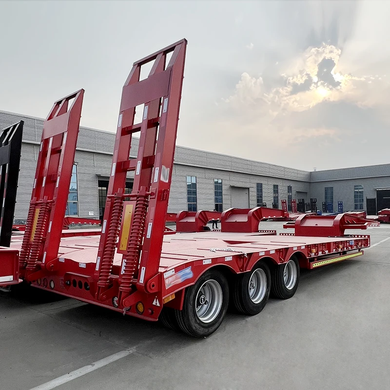 3 Axle Lowbed Truck Trailer High Quality Machinery  Low Bed Drop Deck Trailer  Lowbed Semi Trailer