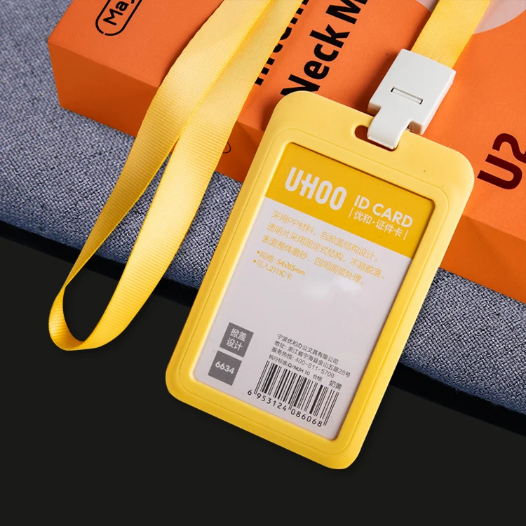 Design social worker heat press transfer sublimation automatic lanyard with leather id card holder