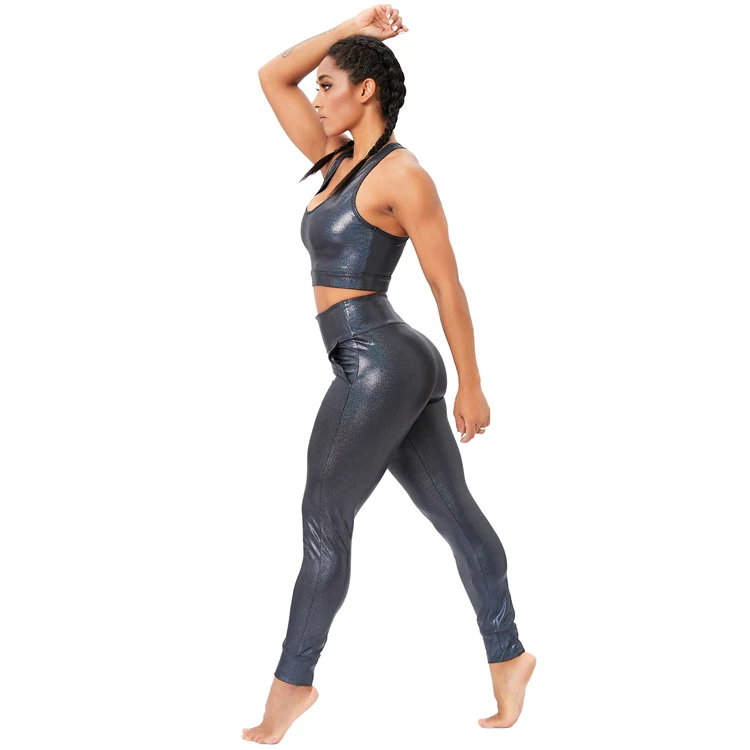 2022 Eation Wholesale Active Wear Yoga Apparels Women Embossed Yoga Set Work Out Sport Bra And High Waist Leggings Pants Gym Fit