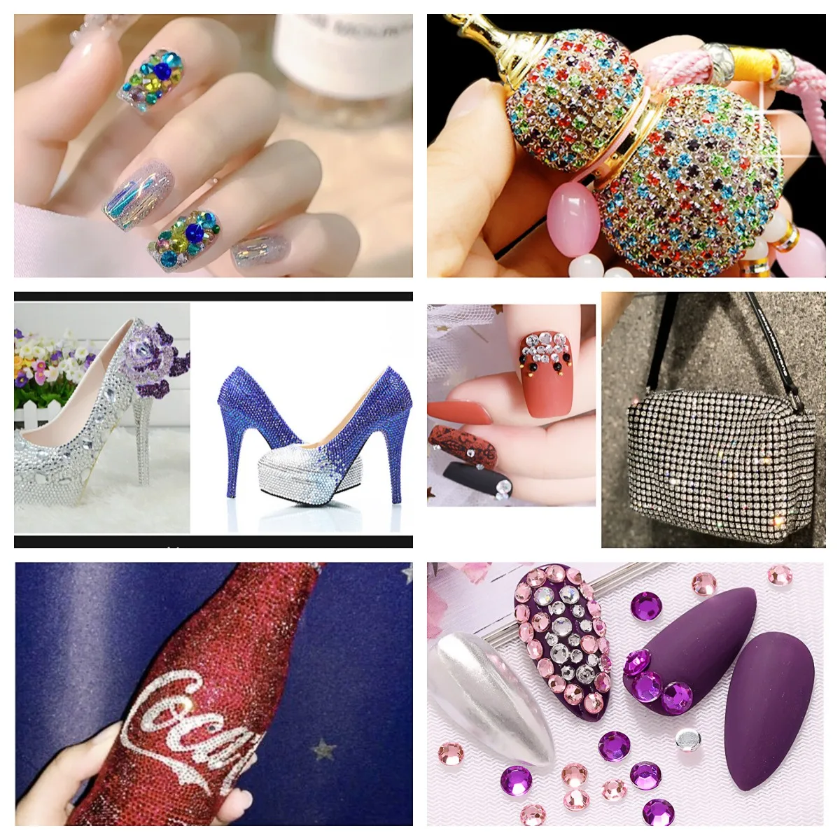Sale SS3-SS50 Colorful Non Hotfix Rhinestones Glitter Crystal Glue On Strass Diamond Rhinestones For Garment Nail art Decoration