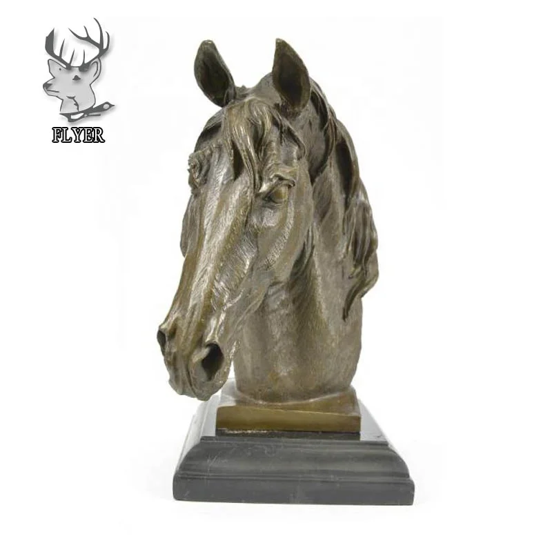 Factory Supply Customized Size Brass Bronze Horse Head Sculpture Bust for Decoration with Low Price