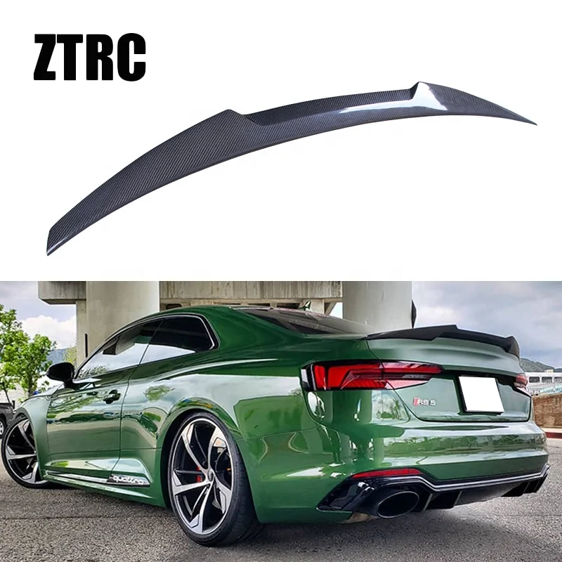 For AUDI A5 S5 RS5 B9 B9.5 Coupe 2Door M4 Style Real carbon fiber material Rear Spoiler Trunk wing 2017-2024