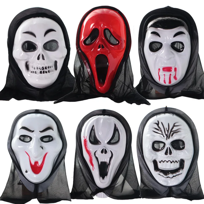 Cheap Wholesale Party Makeup Dance Making Faces Screaming Headmask Halloween Plastic Masks