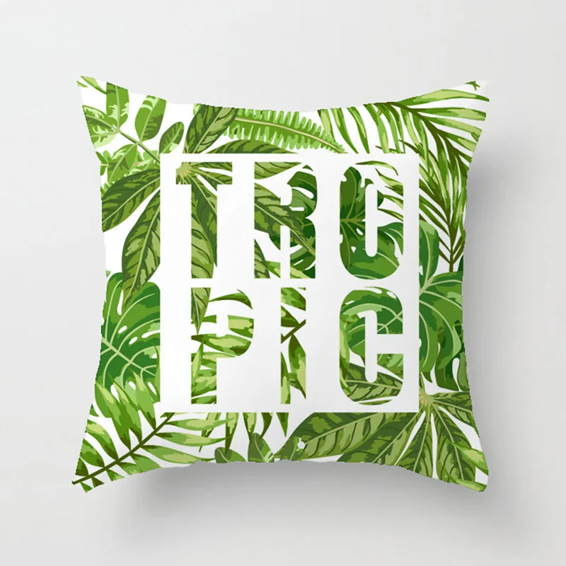 Pillow Cover Tropical Green Leaves Summer Palm Leaf Hawaii California Tree Jungle Decor Lumbar Pillow Case Cushion for Sofa