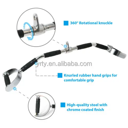 LAT Pull Down Bars Cable Machine Attachment V handle bar with rotation v-shaped bar