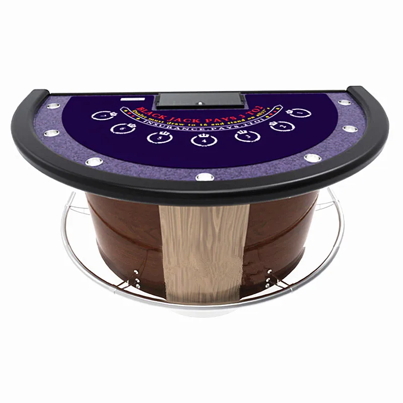 Deluxe Blackjack Poker Table Half Round Poker Table Professional Casino Grade Poker Table