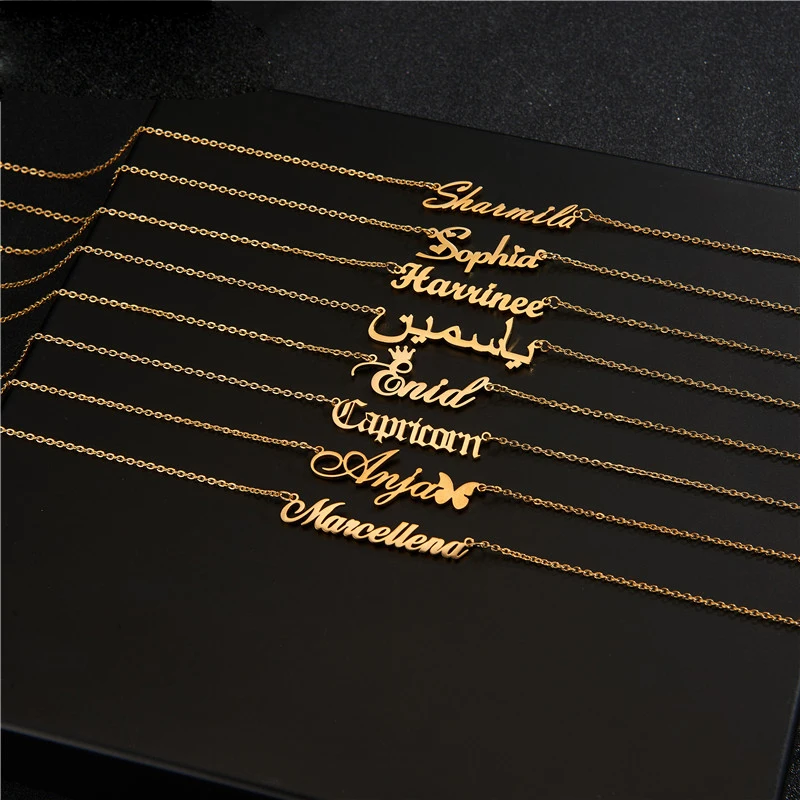 Factory Customized Personalized Stainless Steel Custom Name Jewelry Custom Letter Women Pendant Necklace