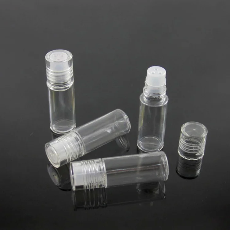 Free shipping MOQ 500pcsTM-ES6153 3ml mini powder tube clear empty cosmetics pigment tester bottle blowing bottle powder tester