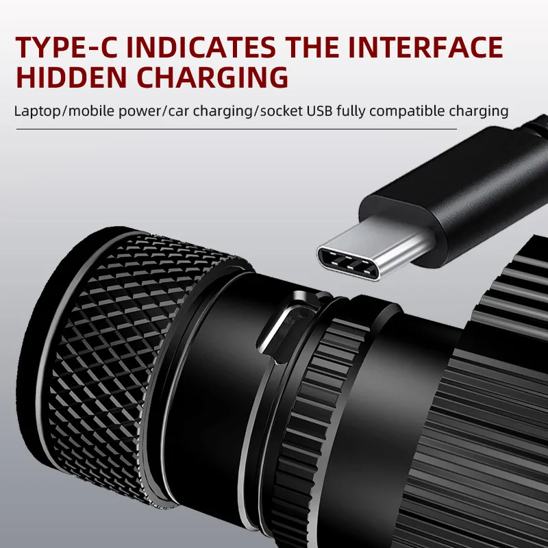 Portable Wholesale 1000LM LED Headlamp USB-C Rechargeable Aluminum 18650 Lithium Battery Head Torch Camping Running Fishing