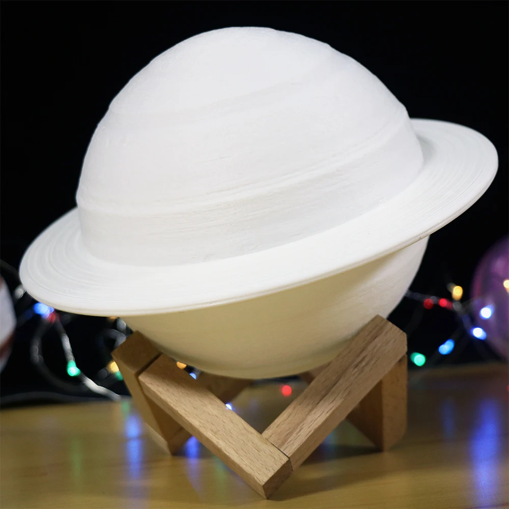 
2021 hot sale 3d printing LED night lamp 3D saturn lamp with 16 colors RGB remote control 