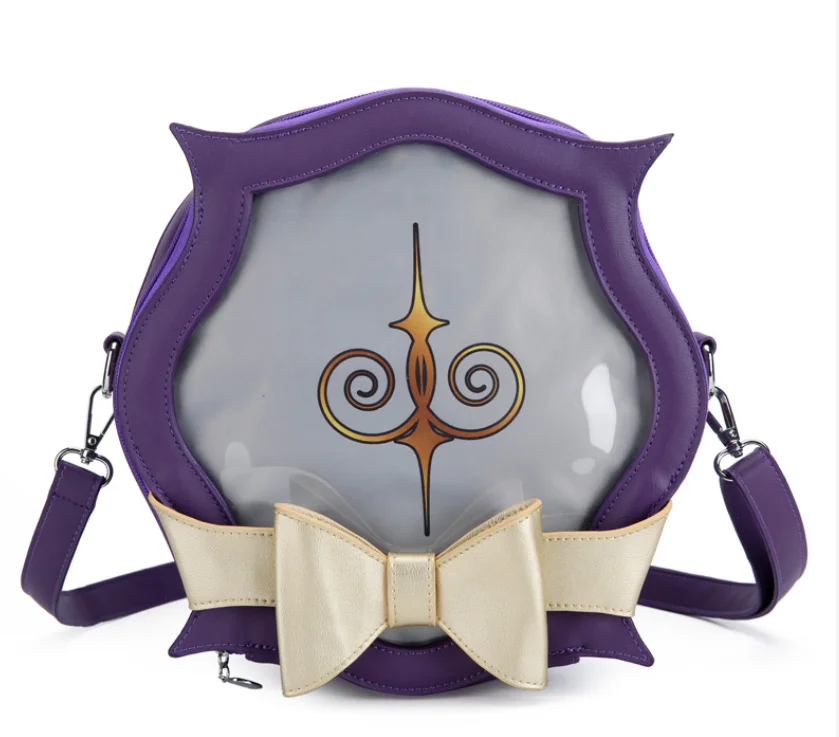 Custom Personalized Pu Leather Itabag Clear Window Display Backpack Women Pin Bags With Printed Inserts