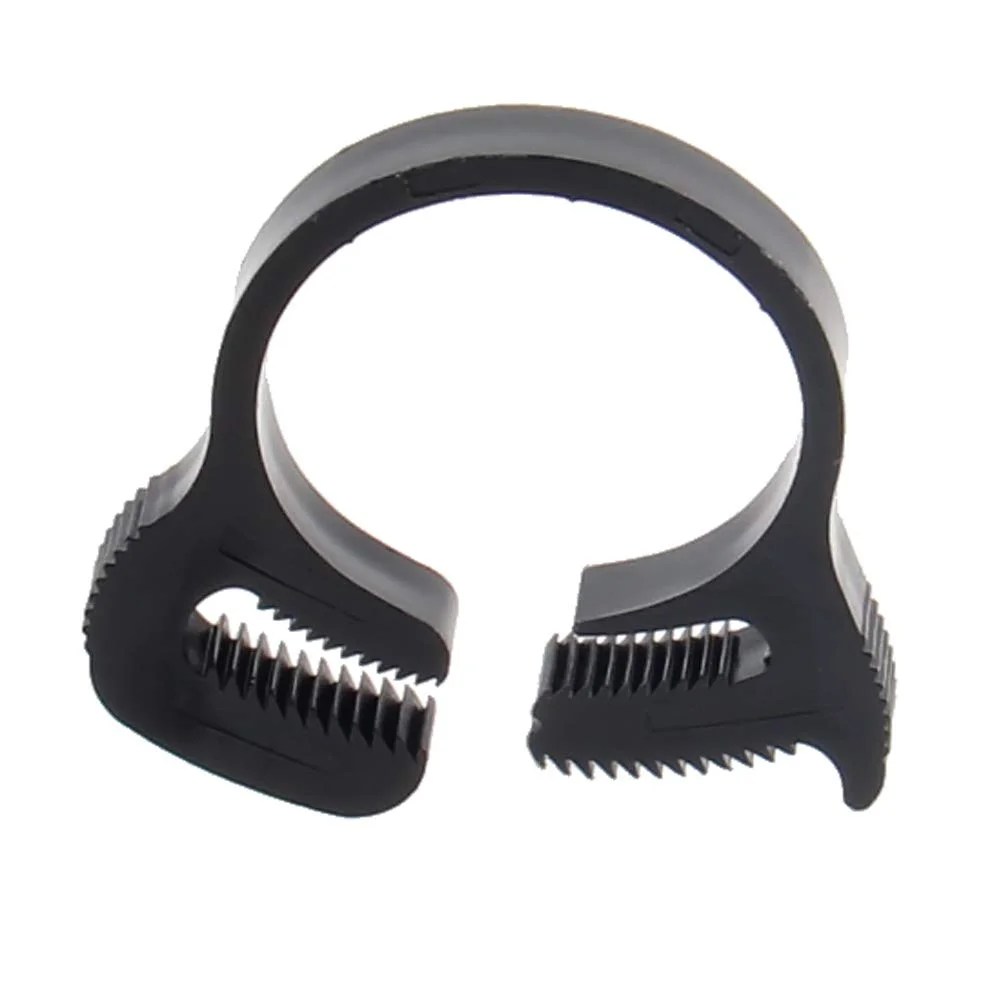 Black Plastic Sanp Clamps Ratchet Type Pipe Tubing Clip