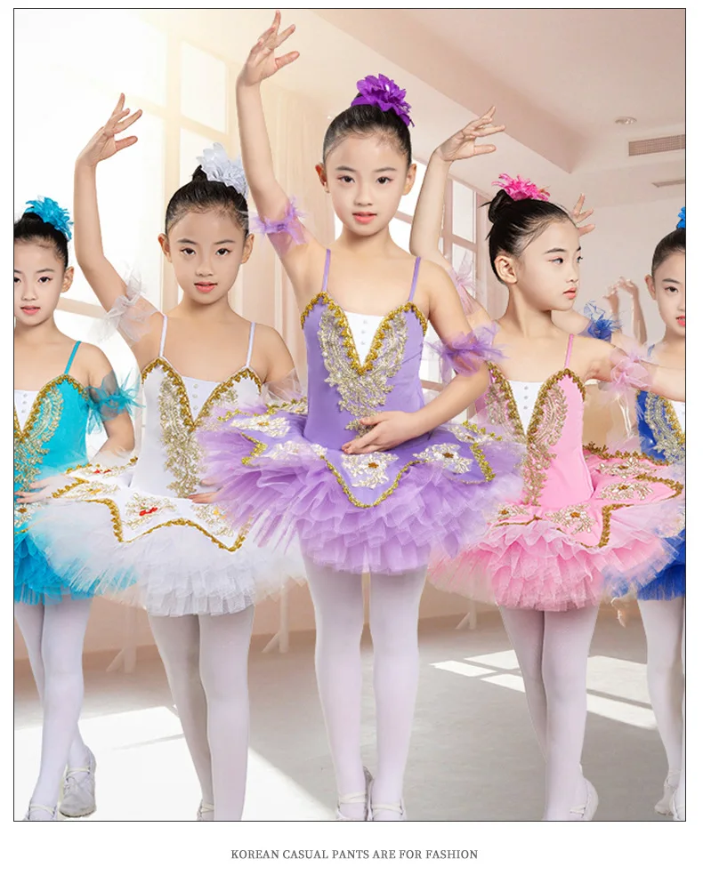 Custom Stiff Tulle Bodice Adjustable Sizing Professional Blue Kids Ballet Tutu Costumes