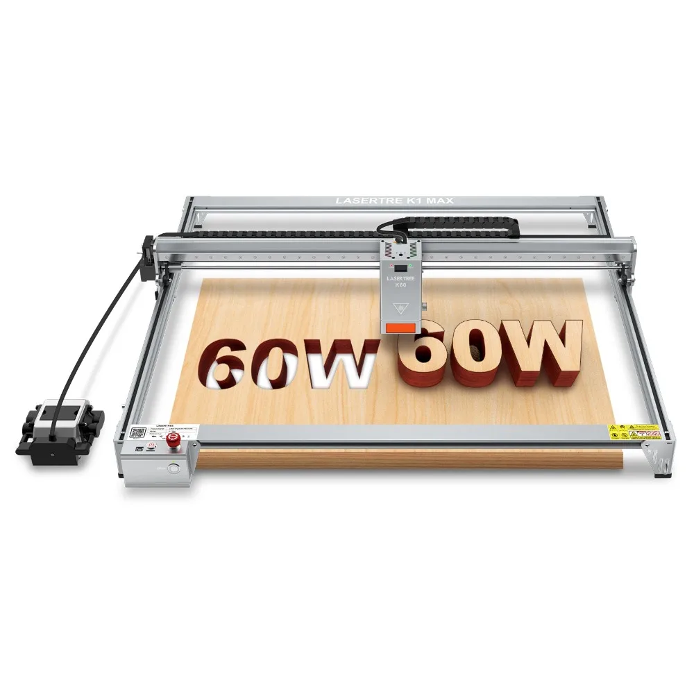 LASER TREE K1 MAX 60W Optical Power 8060 Laser Engraving Machine Kit with Air pump for Plywood Acrylic MDF Leather Wood DIY Tool