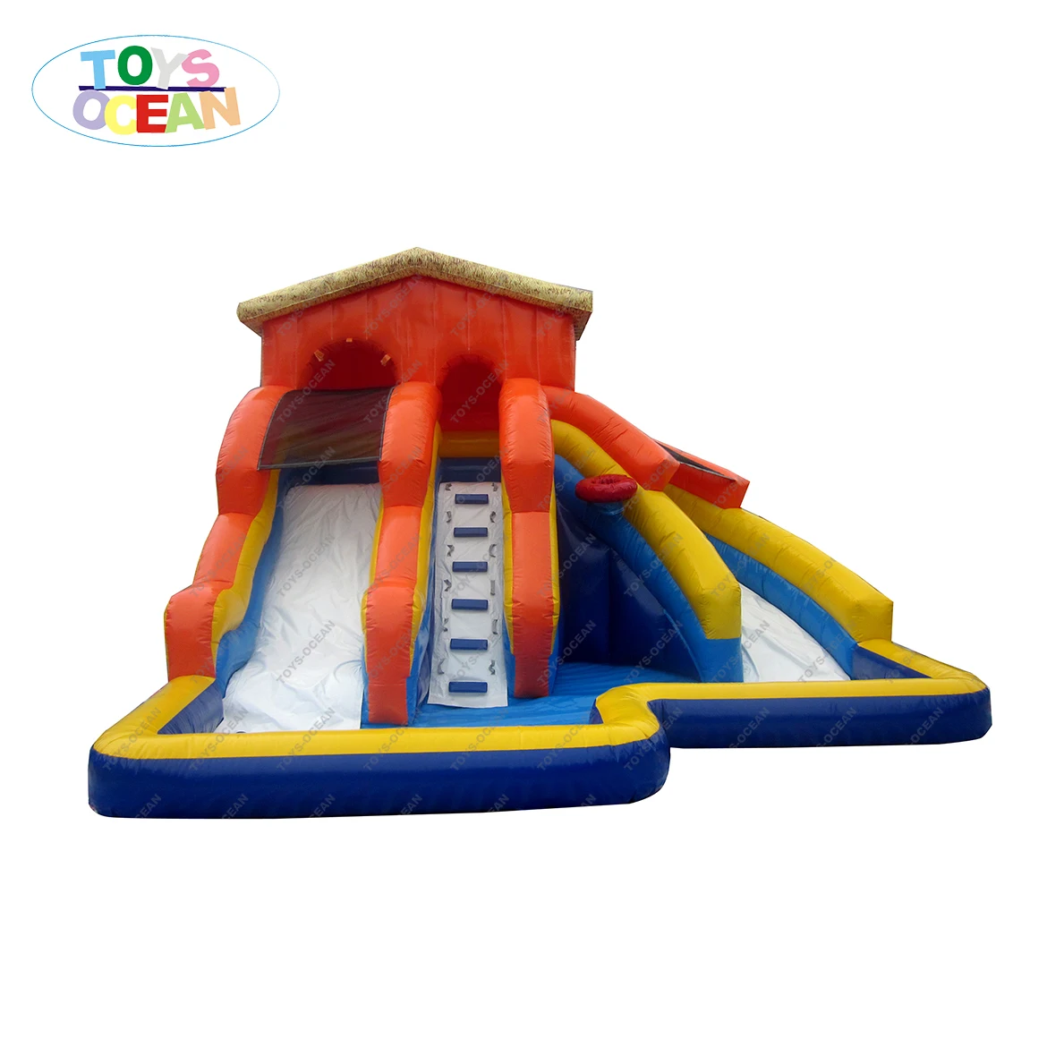 Детская надувная водная горка с бассейном, уличная игровая площадка