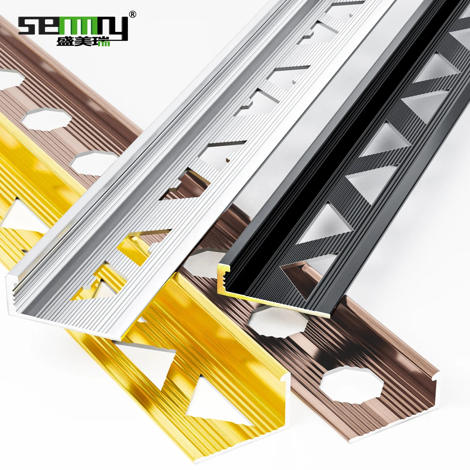 Factory wholesale L shape aluminium tile edge profile for floor and wall edge decoration High quality aluminium tile edging