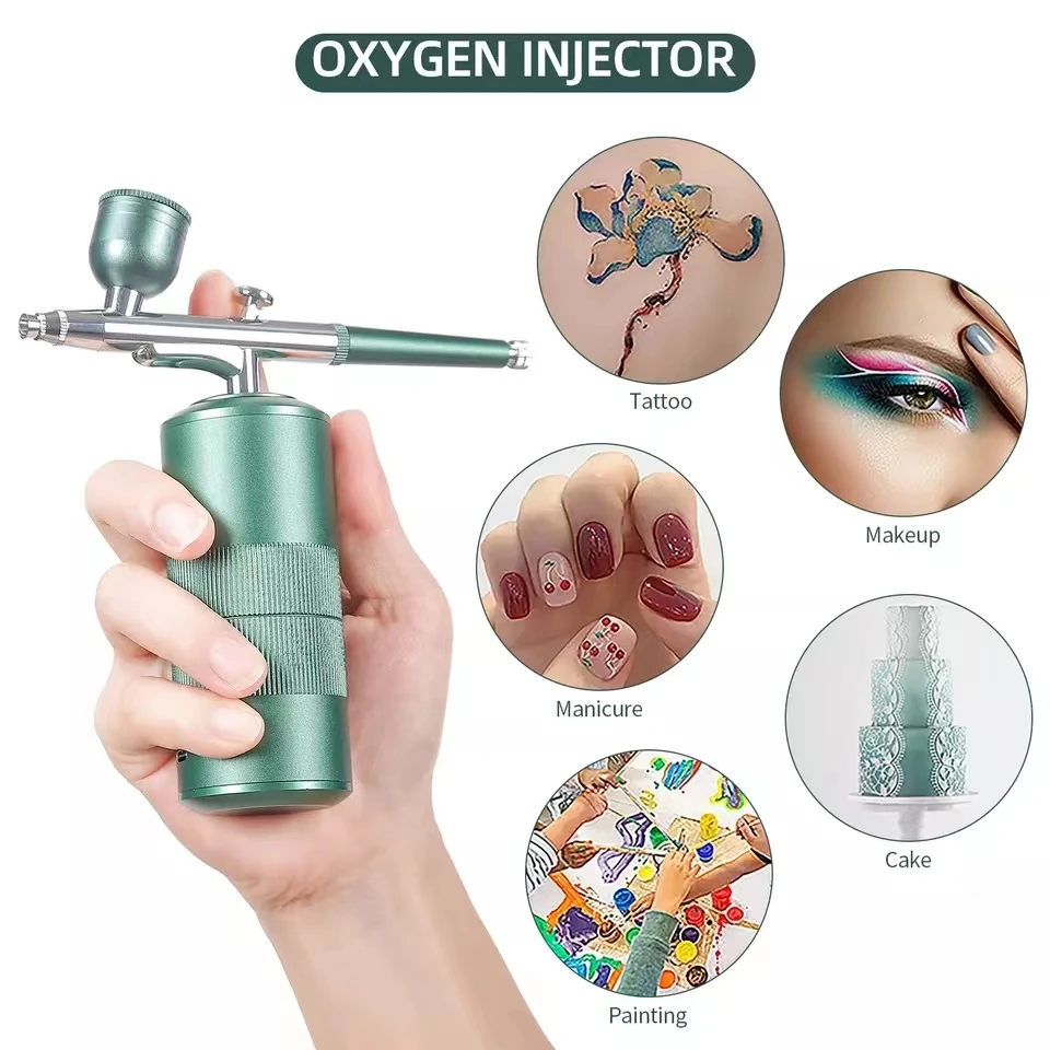 Portable Water Oxygen Injector  Model mini nano facial mist sprayer high-pressure facial Hydrating water oxygen airbrush