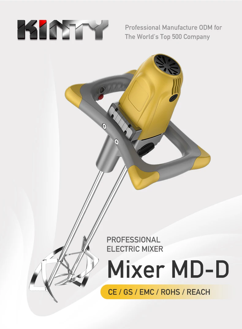 Kinty Power Mixer Mixing Plant high-quality Electric Power Tools Mobile Handheld Plaster Paint Mixer