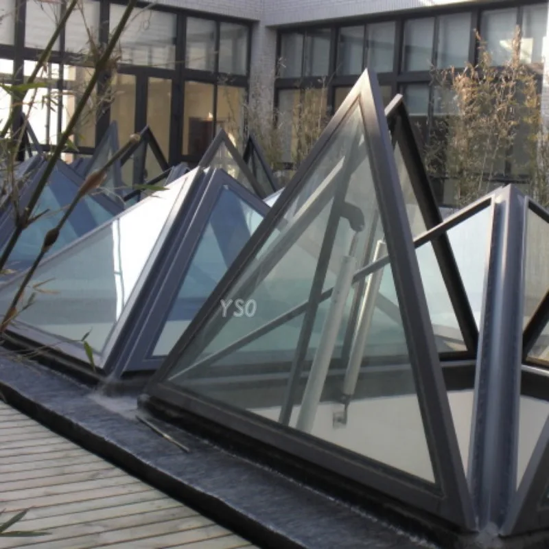 Custom aluminum alloy shutters outside the round arch smoke exhaust skylight  window with fire linkage system