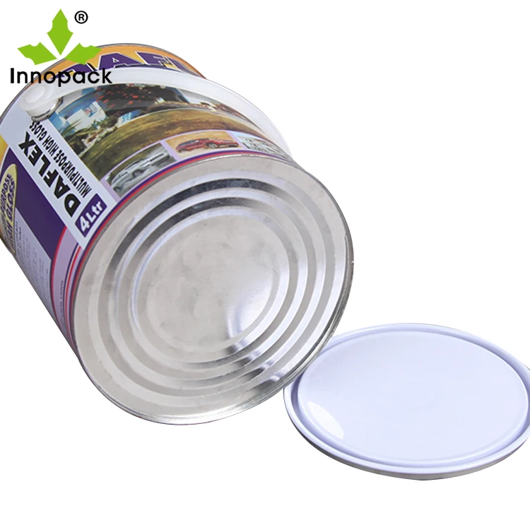Customized Factory Price 4L 5L Seal Lid Paint Bucket With Handle Tin Can With Spout Lid Good Sealing For Paint
