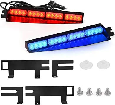 solar powered led red blue 6 piece 3w strobe led light warning light