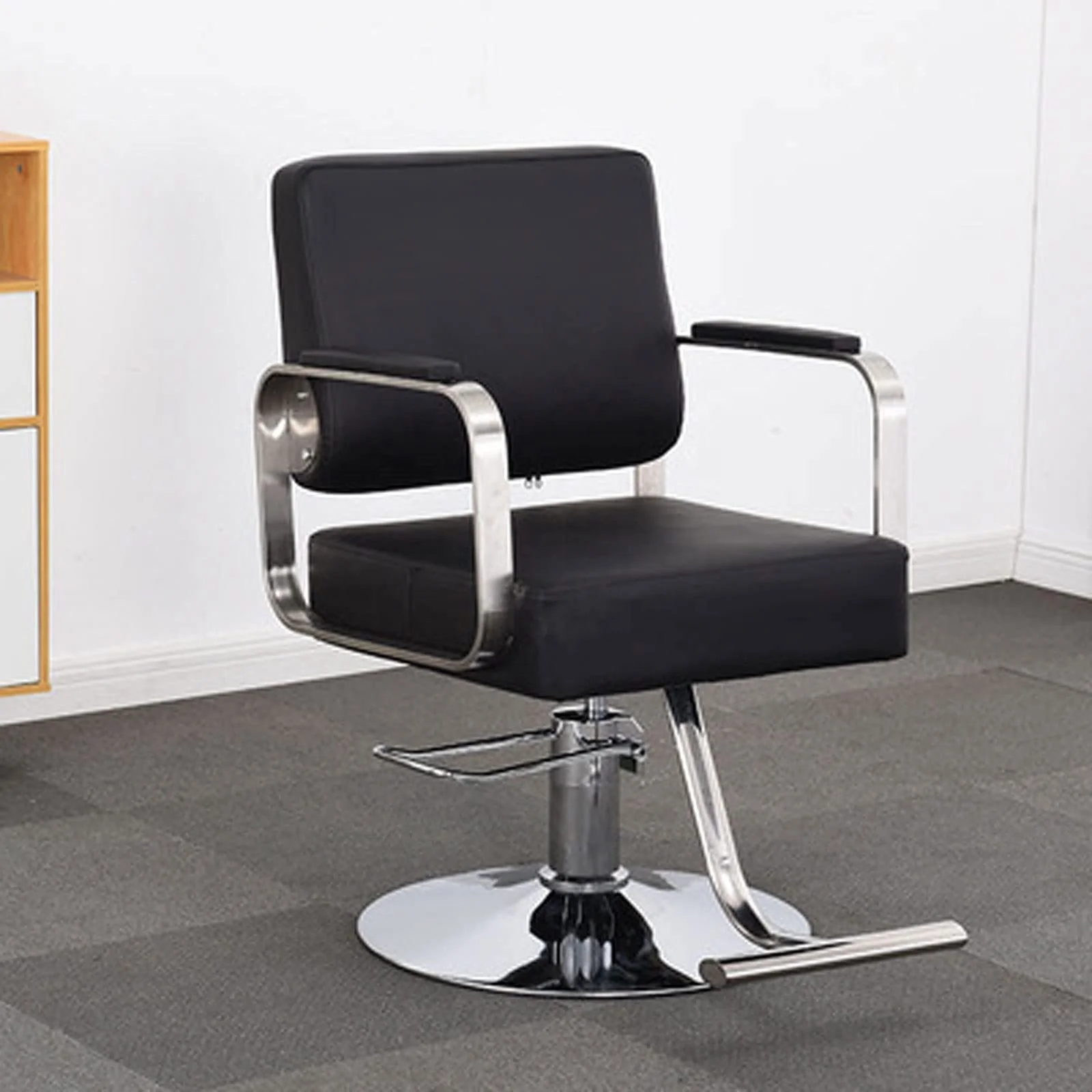 vintage portable white brown recline hydraulic barber beauty reclining styling salon chair for hair stylist with footrest