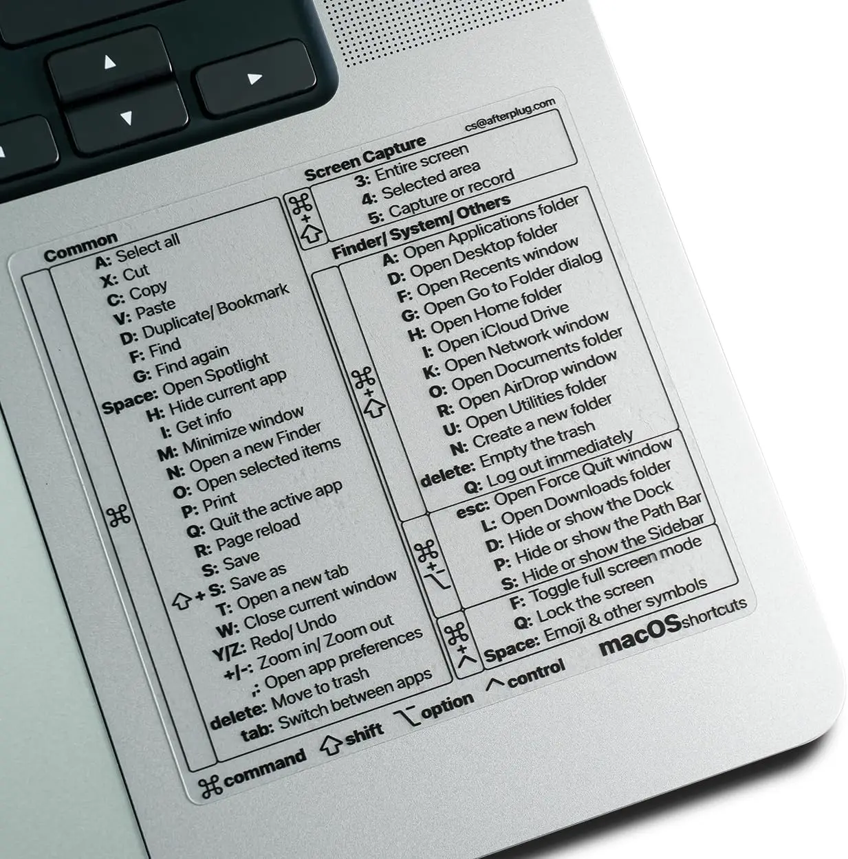 Wholesale Durable Vinyl  Adhesive for  Laptop or Desktop Computer Cheat Sheet Reference Guide Keyboard Shortcut Sticker