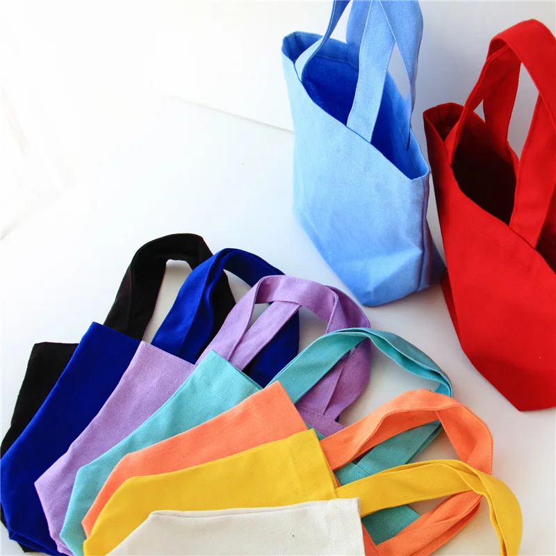canvas bag tote bag shopping custom mini tote Mini Small Canvas for kids girls Gift Tote Bag with many colors