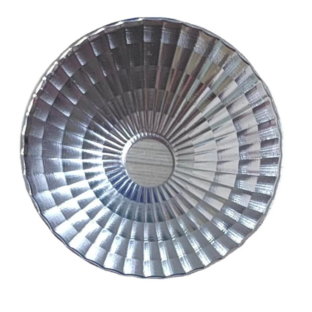 Custom Electroplated Silver Metal 1090 Aluminum Reflectors, Spinning Process Small Light Downlight Spotlight Cob Led Reflector