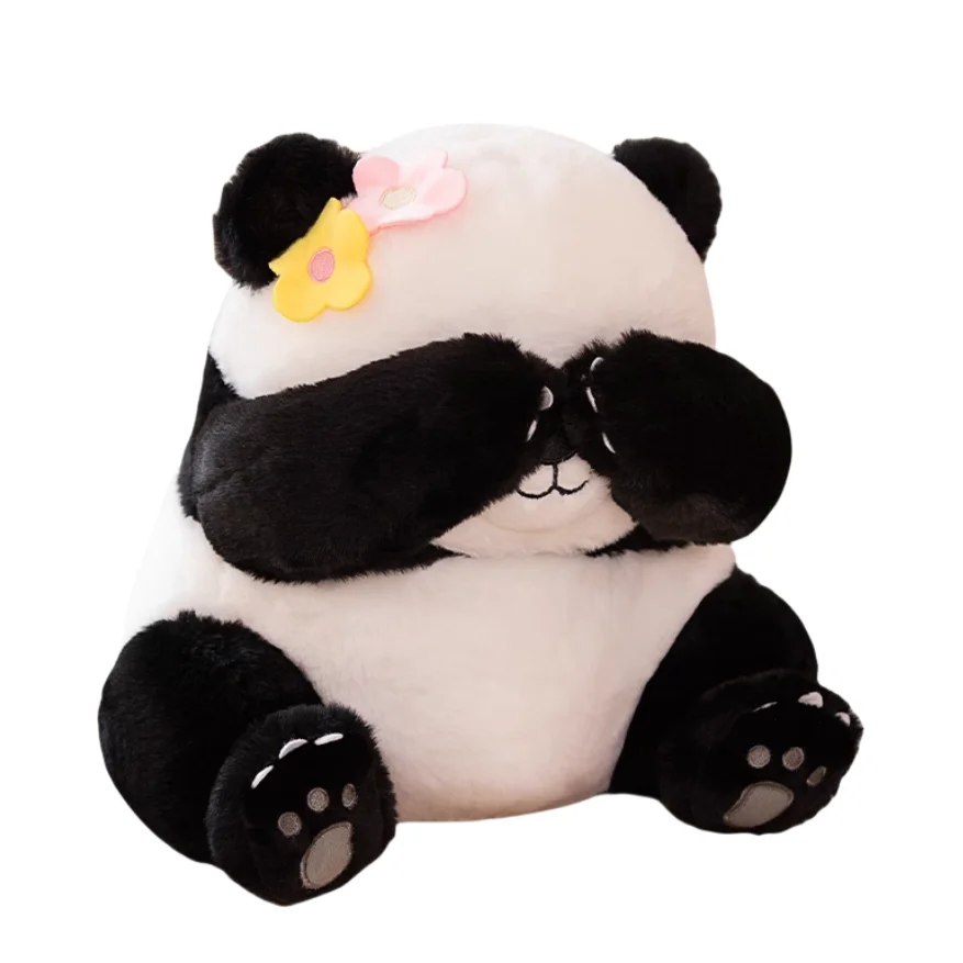 2023 famous Chinese baby panda stuffed plush animal toy soft furry doll customized stuffed cute panda decorate keychain