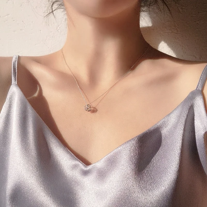 
wholesale geometry pendant 925 sterling silver jewelry necklace 