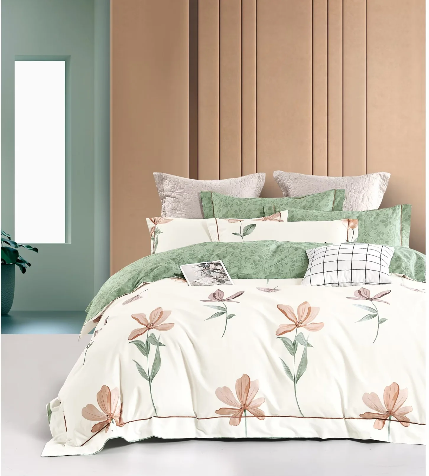 cotton printed customized size duvet cover bed sheet sets fitted sheet sets with pillow case shams