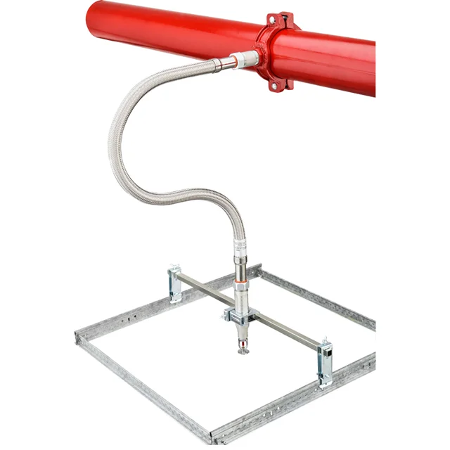LEYON UL FM Fire Fighting Pipes  Protection System Fire Sprinkler System Stainless Steel Fitting Braided Flexible Fire Hose