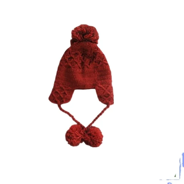pompoms acrylic eco-friend baby funky knitted hat