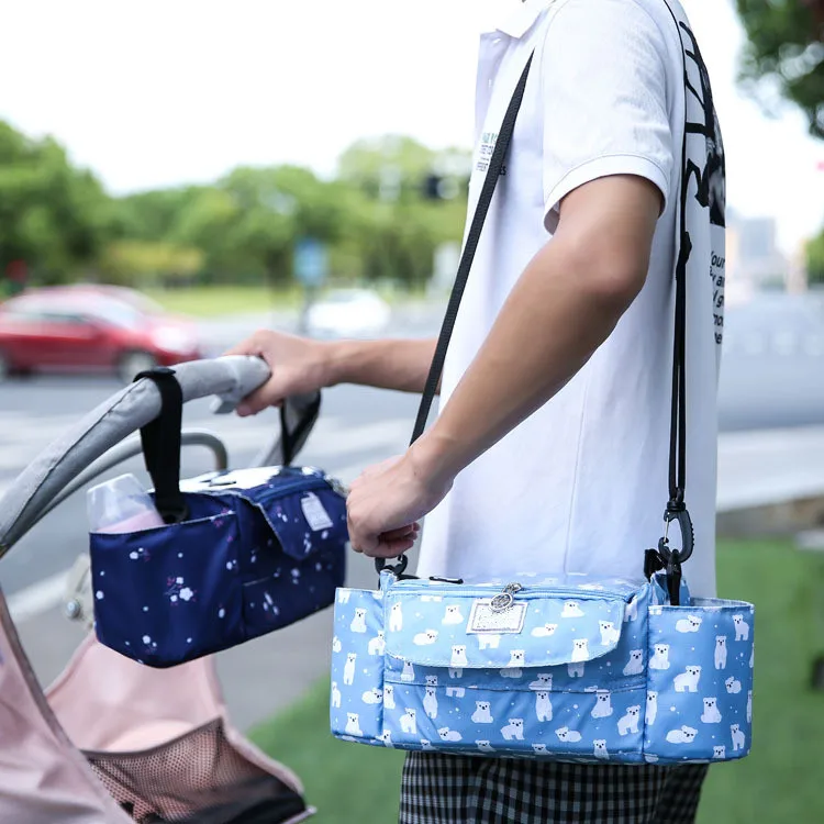 Universal Stroller Organizer Bag Pram Buggy Organiser Storage Bag with Cup Holders