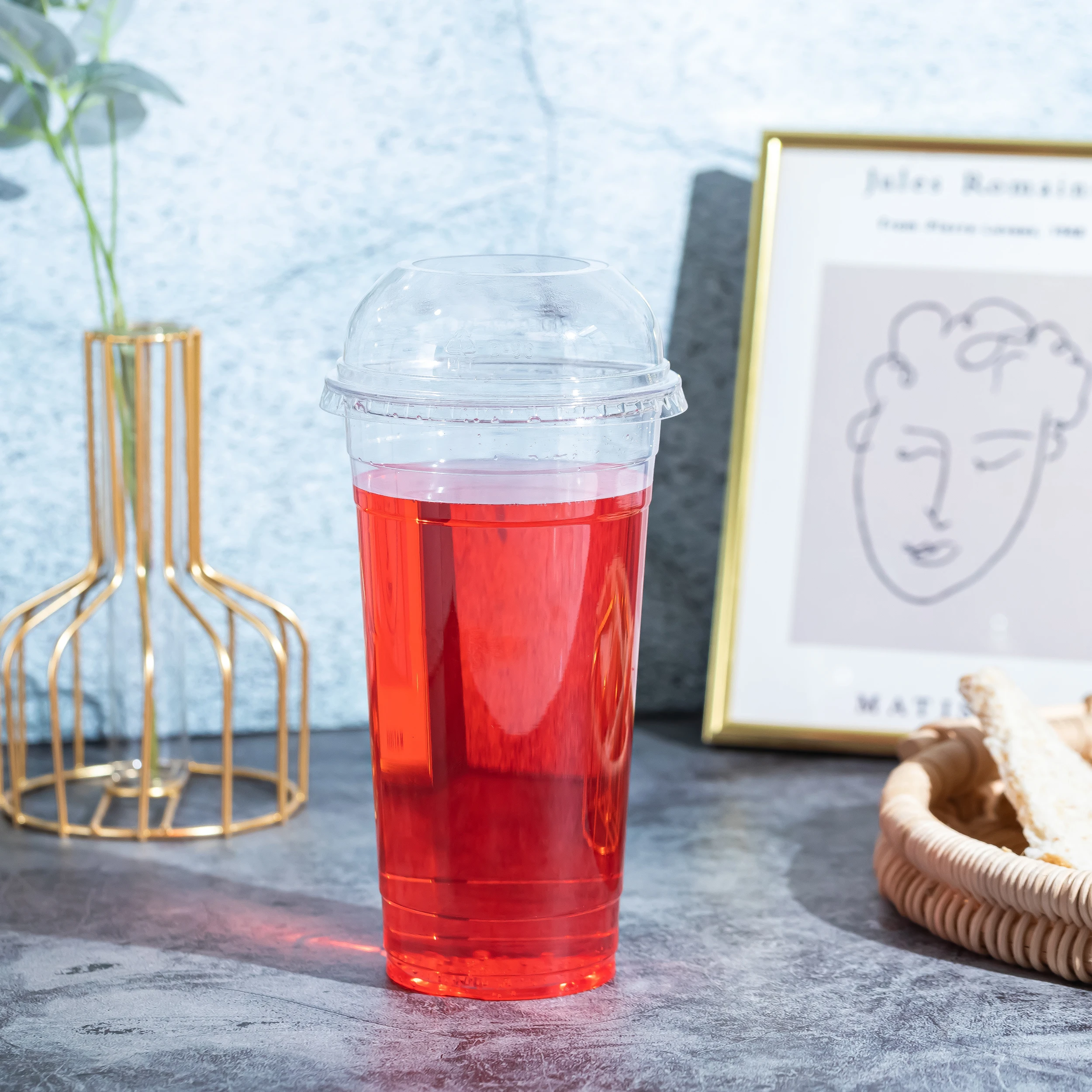 custom cheap price plastic tumbler custom logo recyclable disposable plastic cups 16 oz