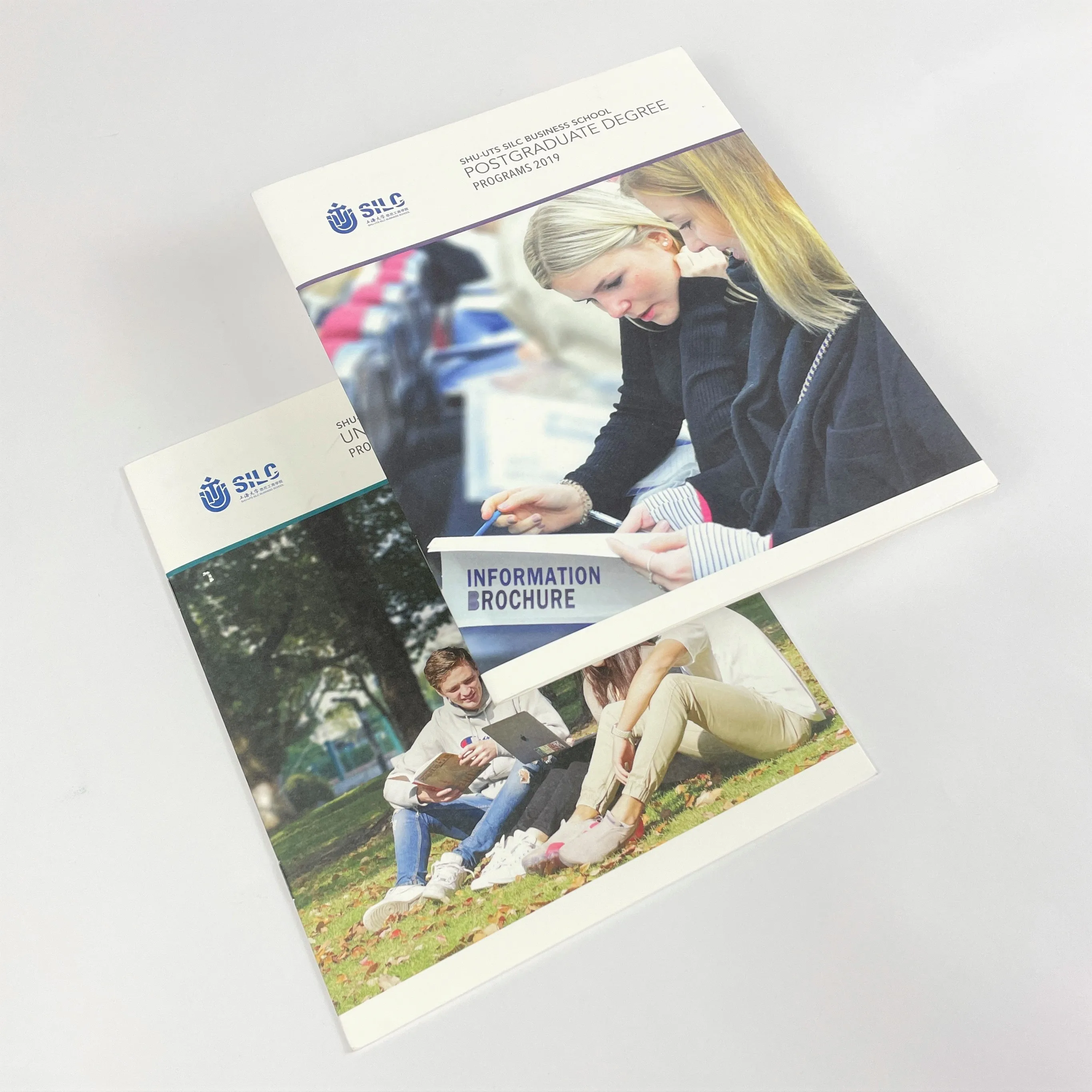 Custom size 180*220mm school programs introduction color printed in white art paper