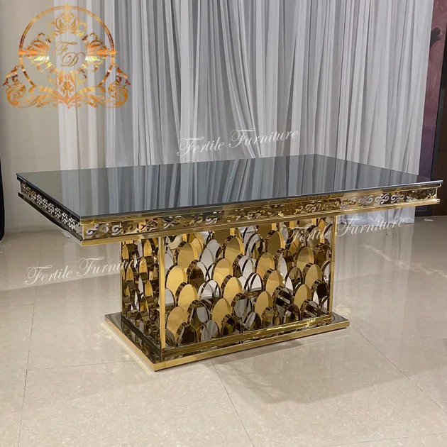Fish Scale Table Base Carved Side Modern Wedding Center Table