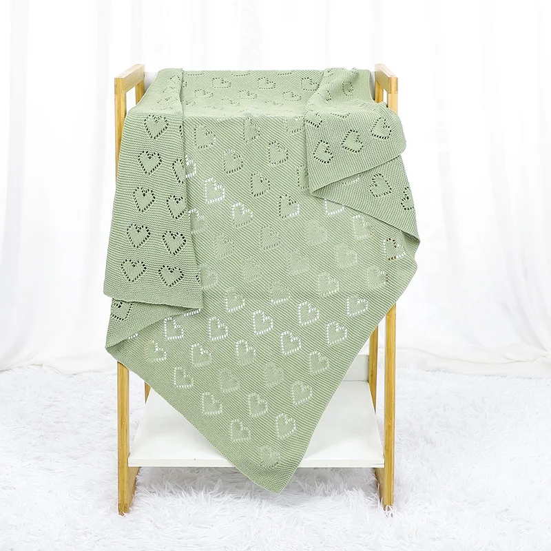 Wholesale Handmade Knit Cotton Blanket Newborn Throw Blanket for Baby Knitted Baby Blanket