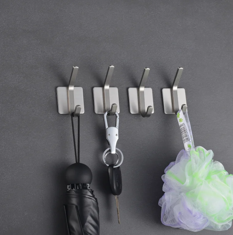 4 pieces /set Stainless Steel self Adhesive Door Hook wall hook