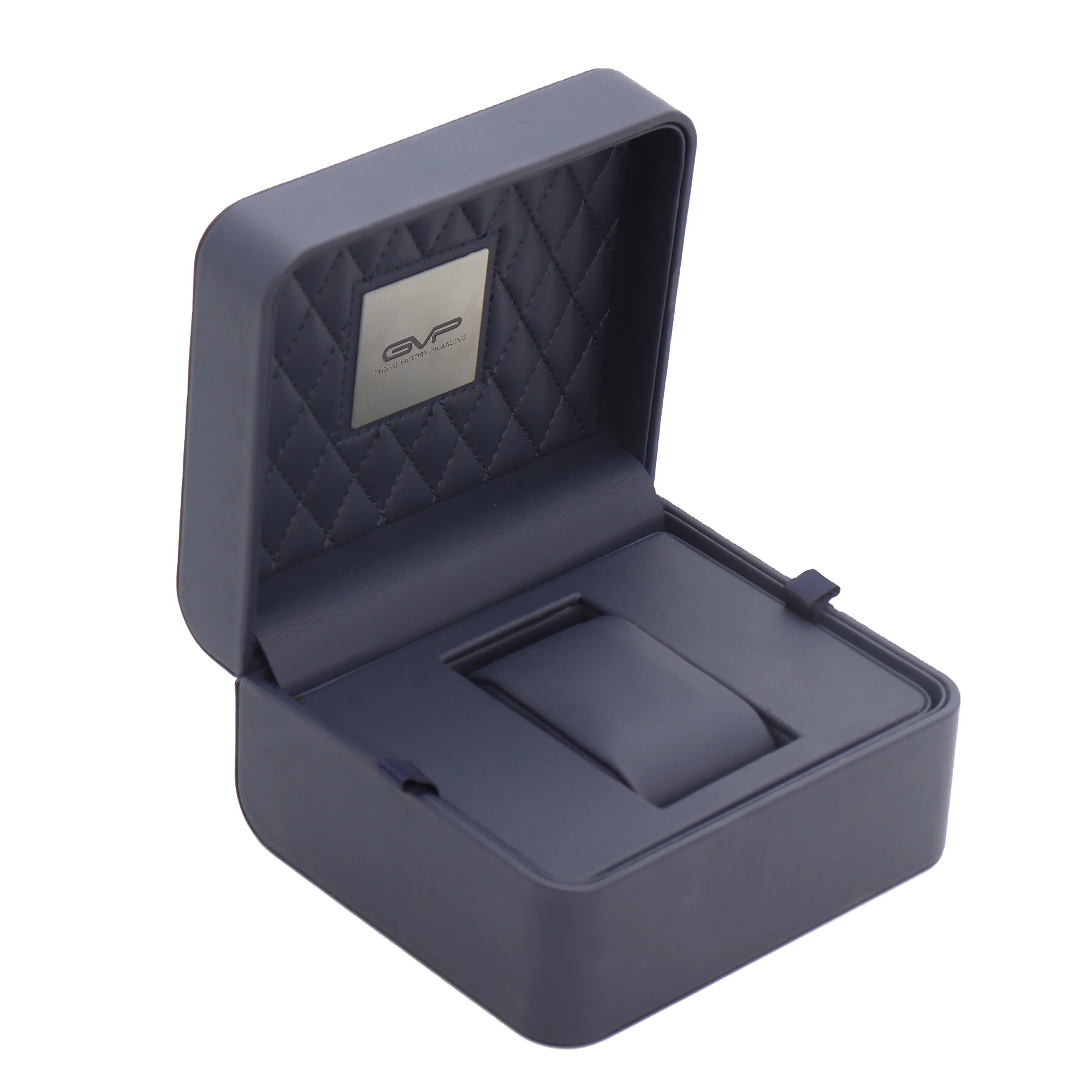 Metal brand logo watch storage box high end leather material custom watches box with good price