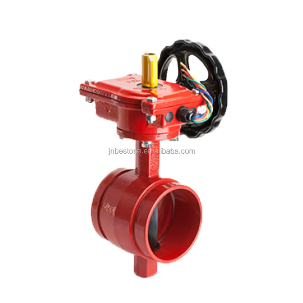 wholesale Grooved end signal  Butterfly Valve, Ductile iron Grooved Butterfly Valve with Tamper Switch