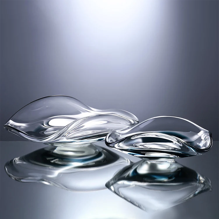 Custom Contemporary Decoration Home Small Elegant Crystal Transparent Glass Luxury Trays