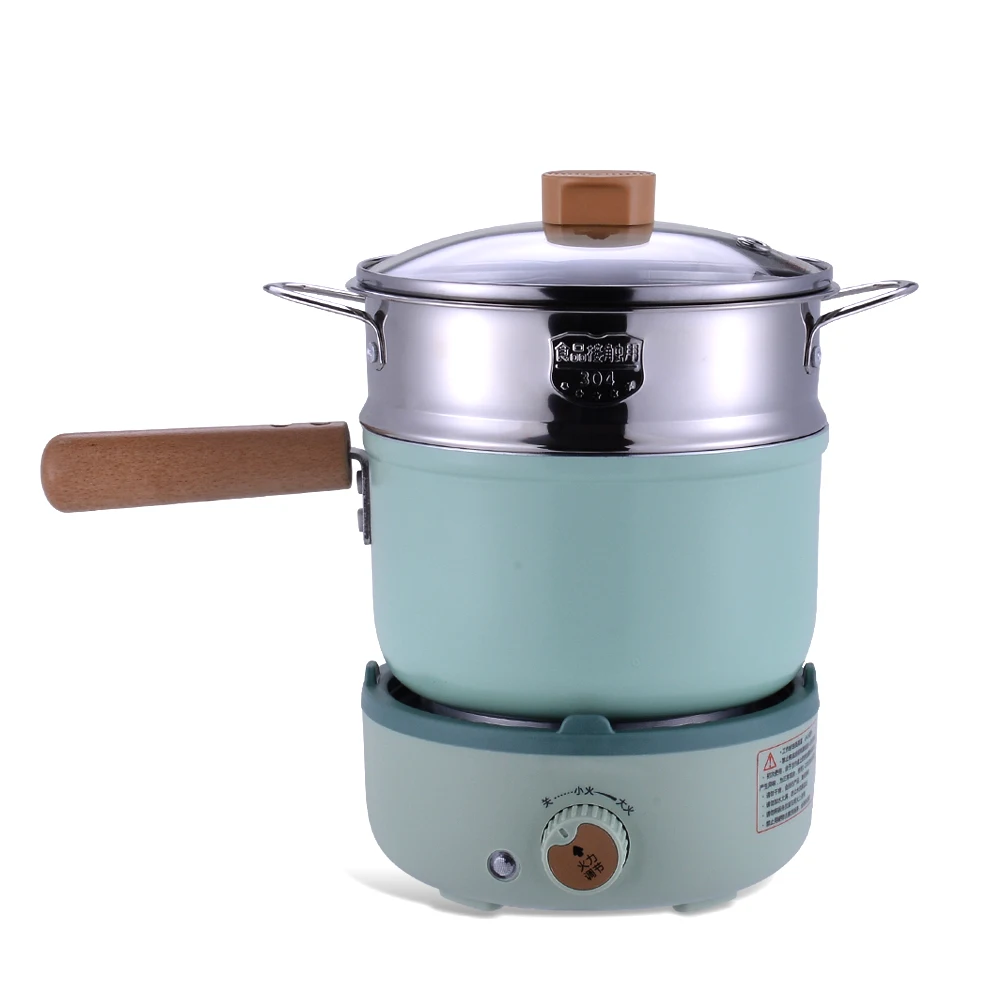 
Portable Travel Egg Steam Noodle Pot Stainless Steel Mini Electric Cooker Pot 